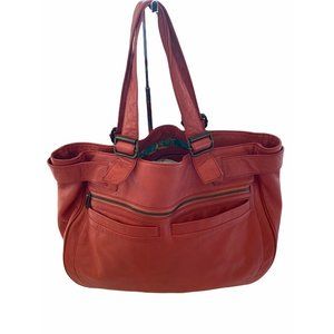 Marc Jacobs Fall Orange Leather Tote Bag Large